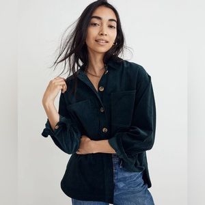 Madewell Corduroy Kentwood Oversized Shirt-Jacket. Green, Size S